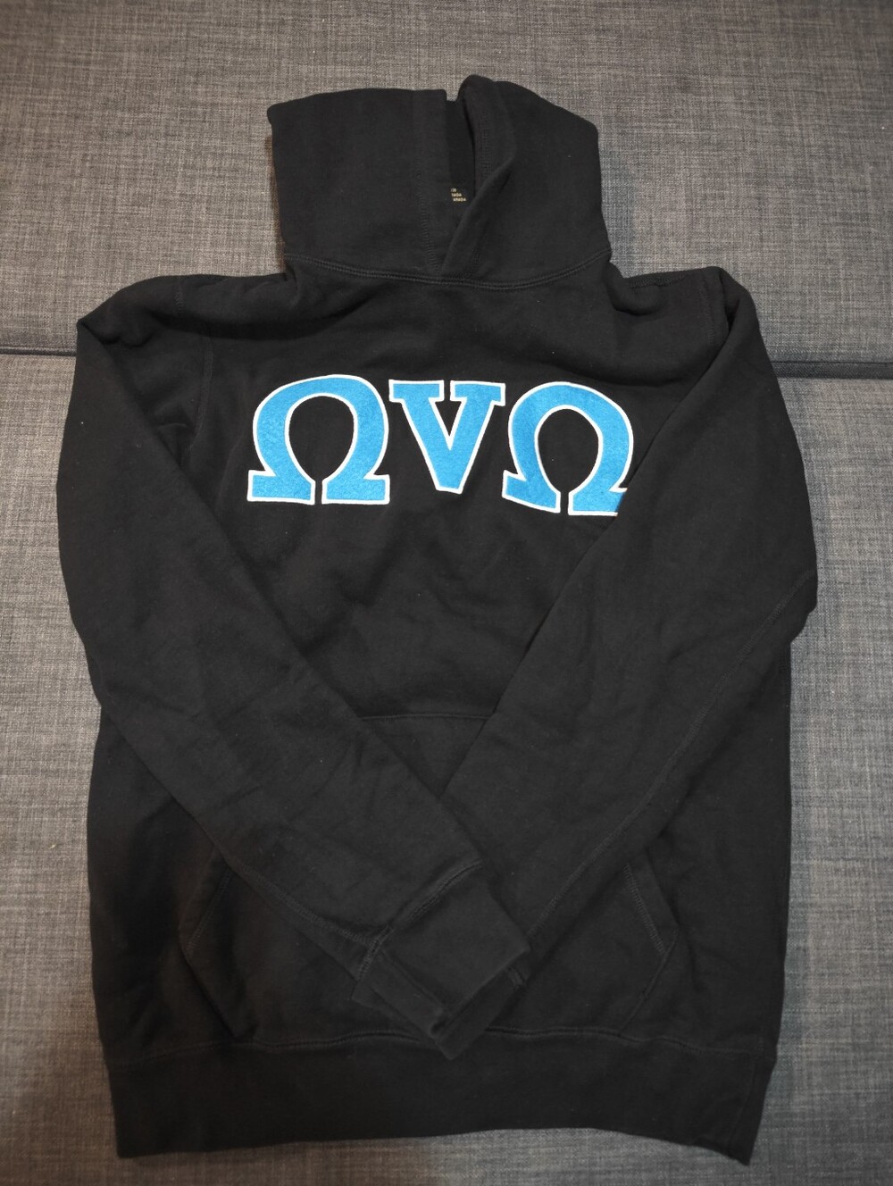 OVO Black Crewneck Hoodie with Blue Lettering